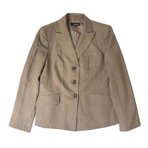 Jones Wear Suit Blazer Jacket Womens 10 Tan Beige Neutral Office Career Academia
